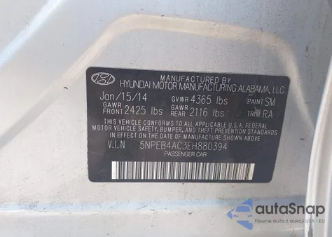 2014 Hyundai Sonata Gls из США, поврежденный, VIN 5NPEB4AC3EH880394